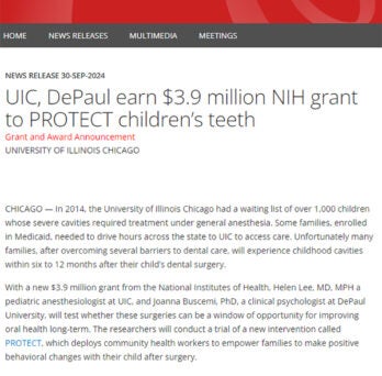 NIH grant to PROTECT children’s teeth 