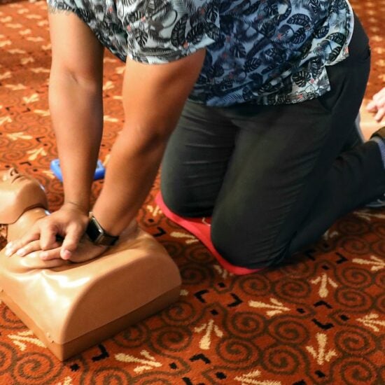 A female manikin for CPR training