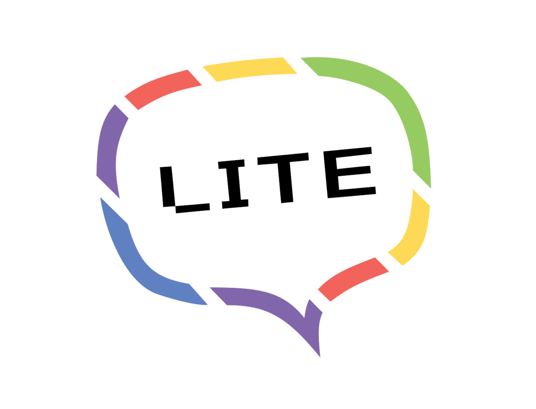 Red, orange, green, blue, and purple LITE Logo