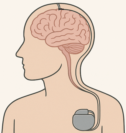 Illustration of Deep Brain Stimulation (DBS)