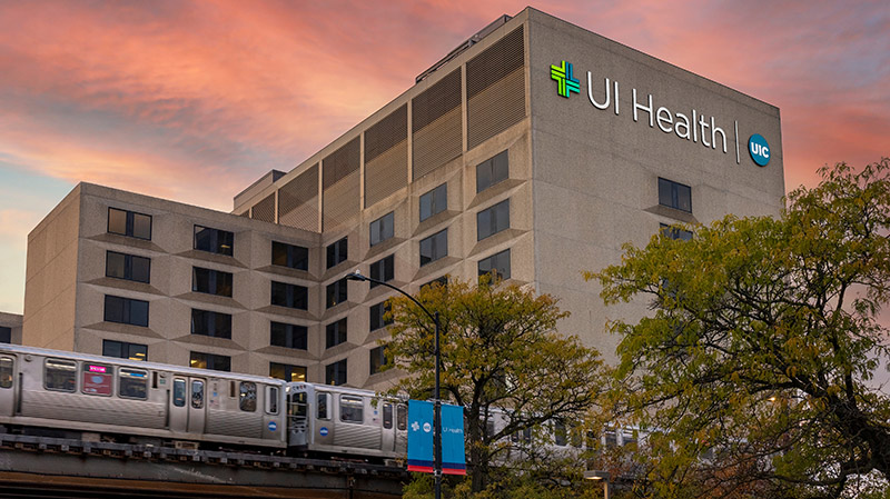 Exterior of the UI Health building