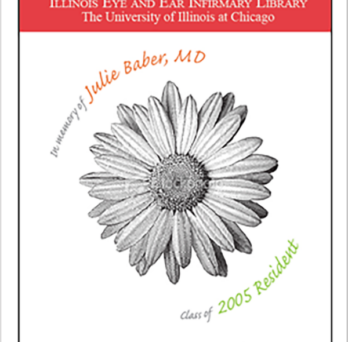 The bookplate designed for Baber fund acquisitions features a daisy, a tribute to Julie’s love of gardening and her high school basketball team, the Daisies. 