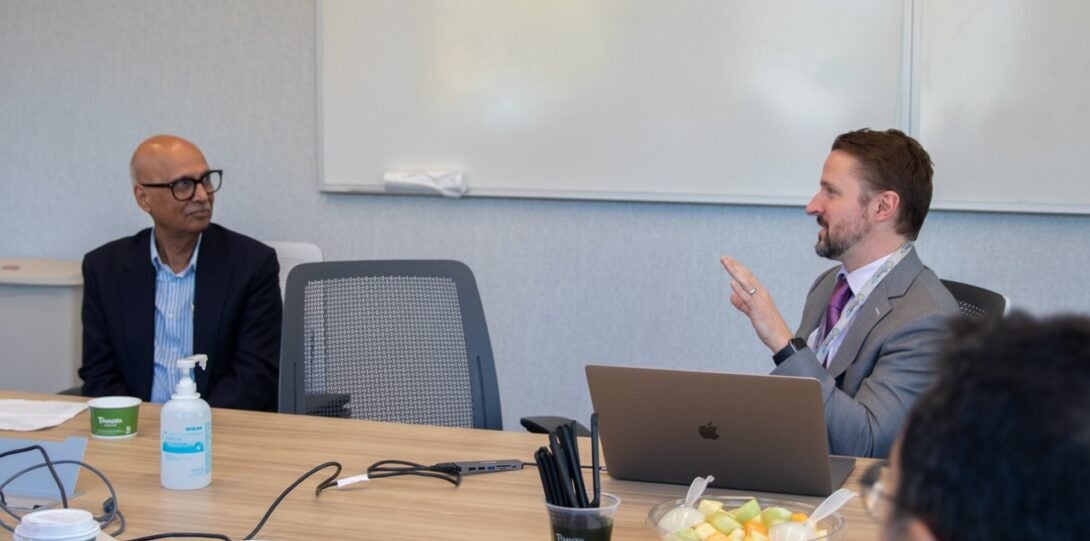 Dr. Neeraj Agarwal and Dr. Robert Hyde discuss Dr. Hyde's research.