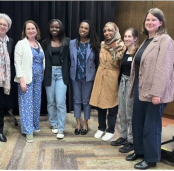 From left to right, Dr. Irina Buhimschi, Dr. Joanna Burdette, Anita Waye, Dr. Dr. Oluwadamilola “Lola” Fayanju, and other winners of the oral and poster awards.
                  