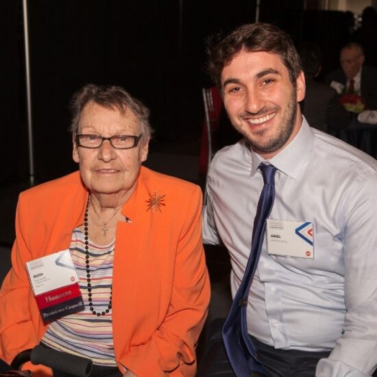 Dr. Ruth Seeler is seen with Ariel Gliksberg, scholarship recipient